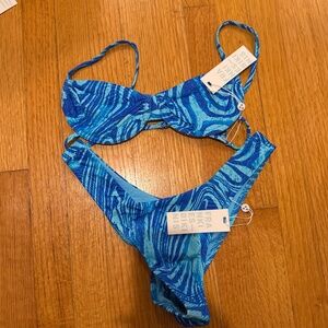Frankies Bikinis Blue Zebra Bikini